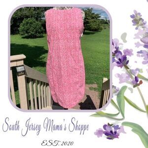 Vintage 1990s  Steena Size M Pink Floral Sleeveless Summer Dress (C177)